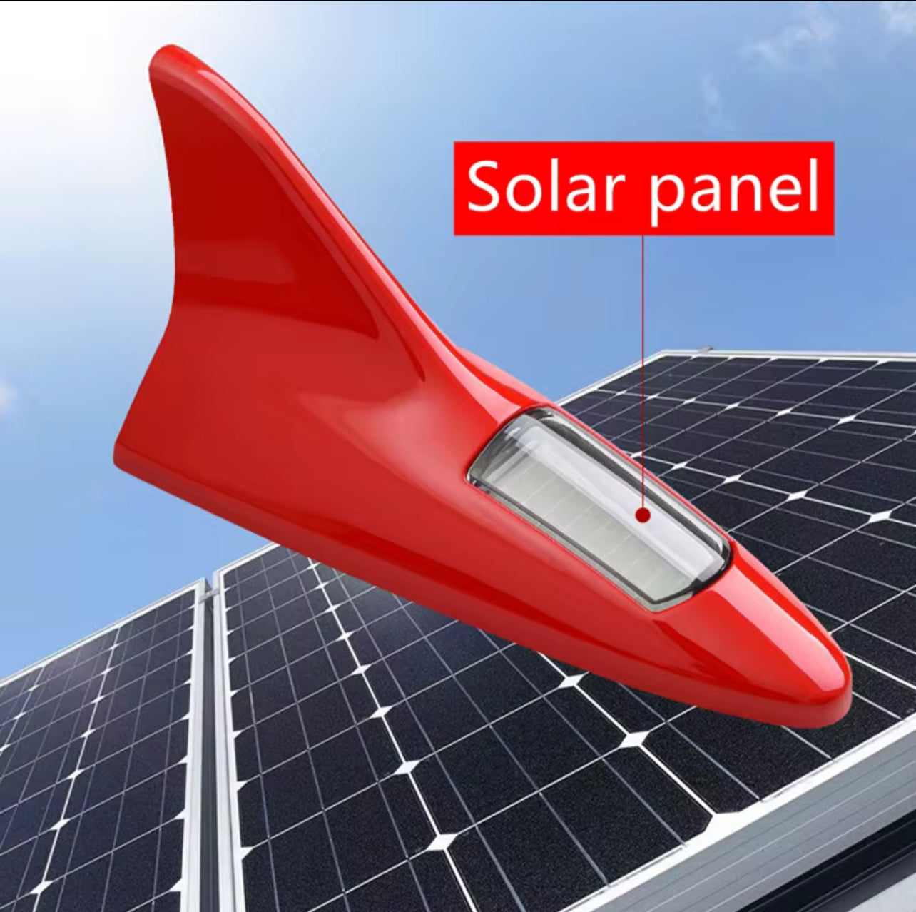 Antena Aleta De Tiburón Con Luz Led y Panel Solar