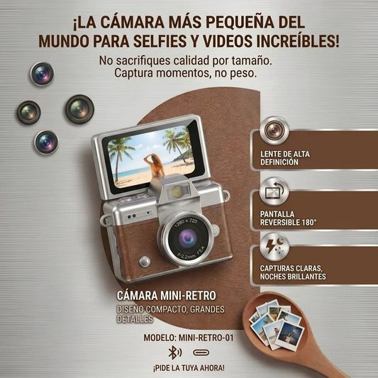 PixelKey mini camara retro con pantalla inclinable